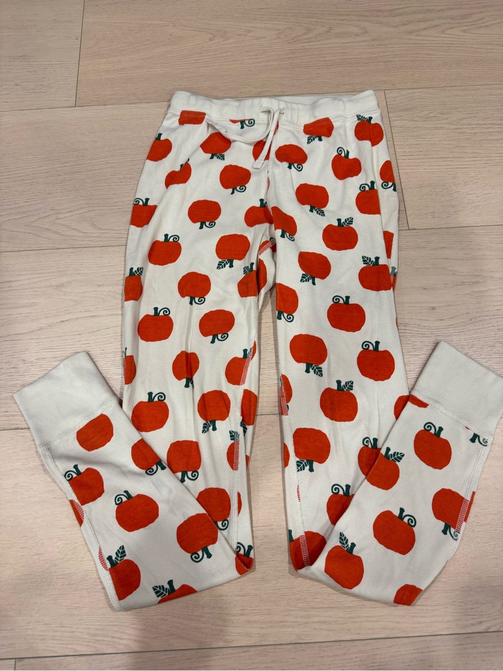 Hanna Andersson Adult Pajama Pants with Orange Pumpkin Print | XS